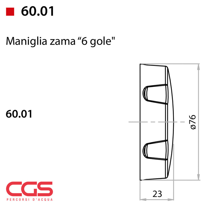 CGS - Maniglia di ricambio per colonna vasca - Colore: Cromo