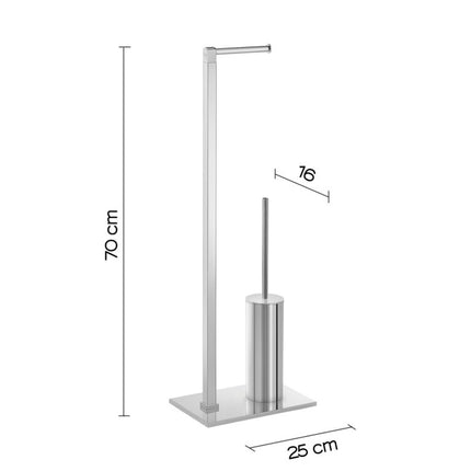 Gedy - Piantana con portartolo e scopino wc cromato - Serie: Maine