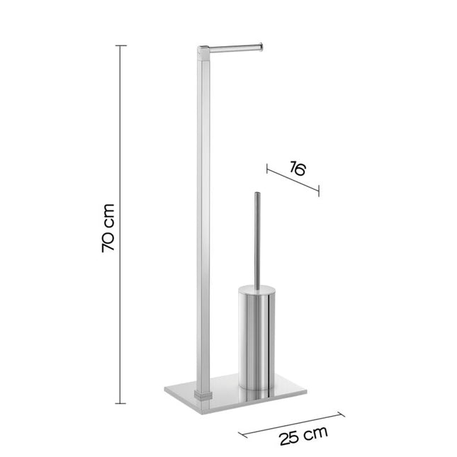 Gedy - Piantana con portartolo e scopino wc cromato - Serie: Maine