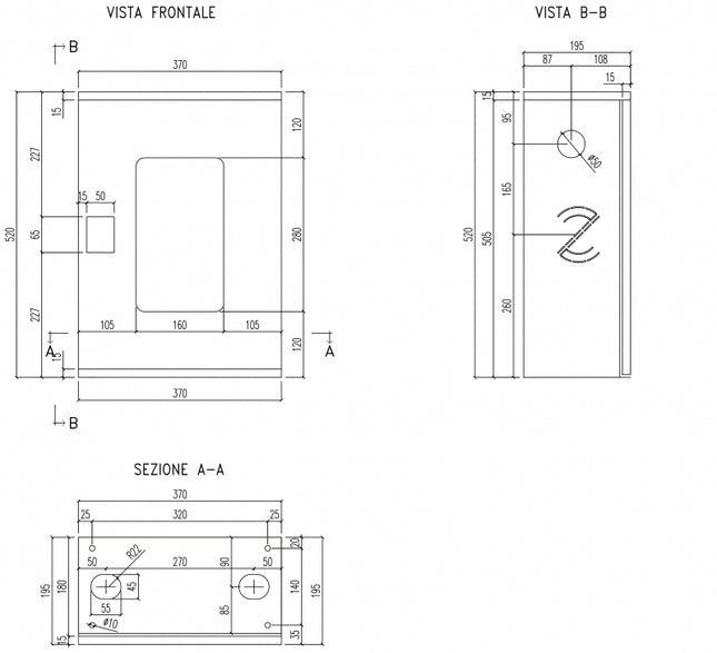 Cassetta Antincendio Esterna Uni 45 senza vetro