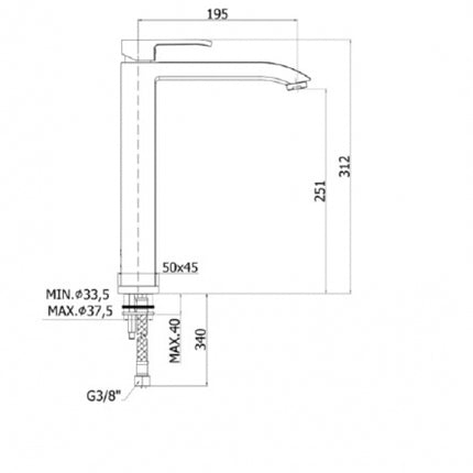 Paffoni - Miscelatore Lavabo Prolungato Cromato Senza Scarico - Serie: Level