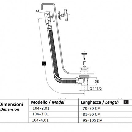 Cgs - Colonna Vasca A Sedere Cm 95/105