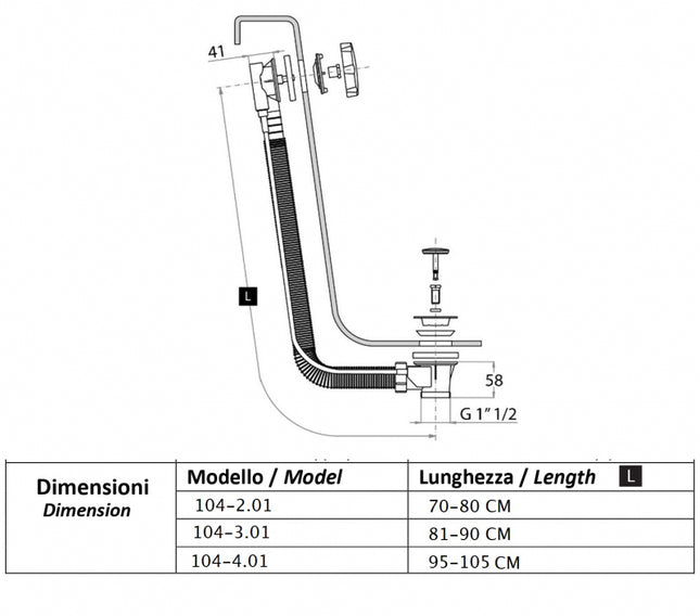 Cgs - Colonna Vasca A Sedere Cm 95/105
