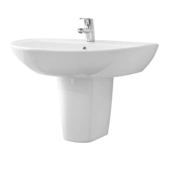 Roca Semicolonna per Lavabo in Ceramica Bianca – Supporto Elegante L66 cm | Design Pulito per Bagno Moderno (SENZA LAVABO)