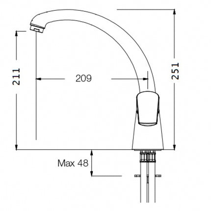 Eurorama - Miscelatore Lavello Cromato Canna tonda - Serie: Klint
