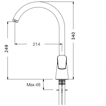 Eurorama - Miscelatore Lavello Cromato Canna Ombrello - Serie: Klint