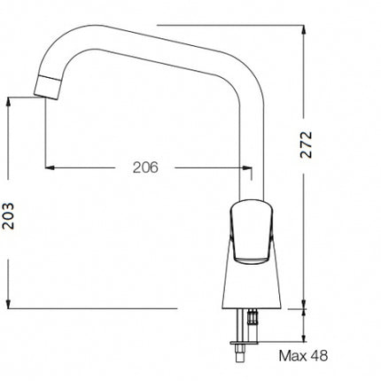 Eurorama - Miscelatore Lavello Cromato Canna quadrata - Serie: Klint