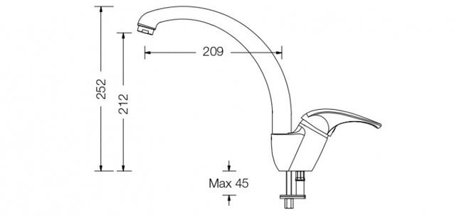 Eurorama - Miscelatore Lavello Bronzato Canna Fusa - Serie: Reve