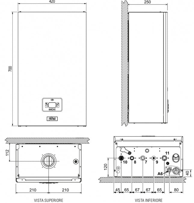 Ferroli - Caldaia A Condensazione 24 kw - Modello: Bluehelix Theta