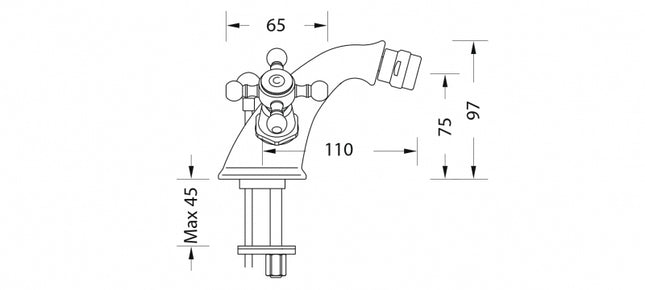 EURORAMA - Monoforo Bidet - Serie: Anais - Colore: Cromato