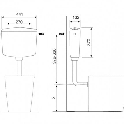 OLI - Cassetta esterna a zaino monoscarico - Modello: Ivory