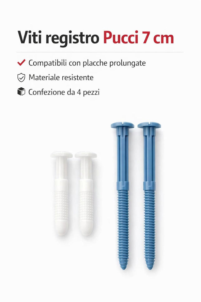 Pucciplast - Confezione Vite Registro E Vite Fissaggio Placca Prolungate 7 Cm