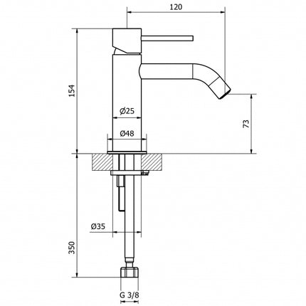 Teorema - Miscelatore lavabo cromato serie Jabil 25