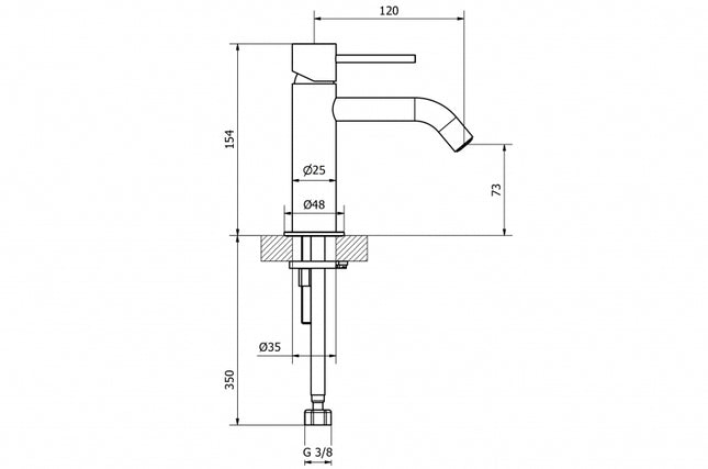 Teorema - Miscelatore lavabo cromato serie Jabil 25