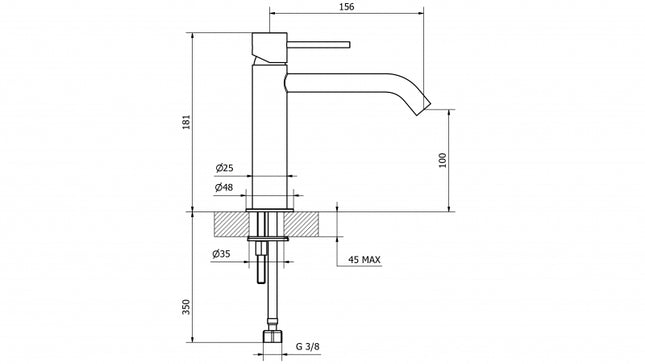 Teorema - Miscelatore Lavabo Medio serie Jabil 25