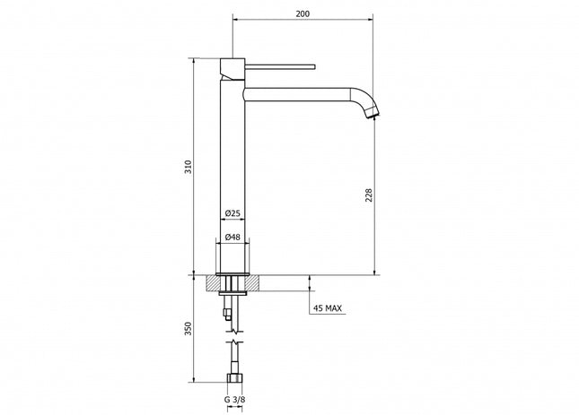 Teorema - Miscelatore lavabo alto serie Jabil 25