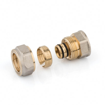 G.T.COMIS - Raccordo Dritto Femmina ø16 - 3/4" Per Multistrato A Stringere Completo Di Kit