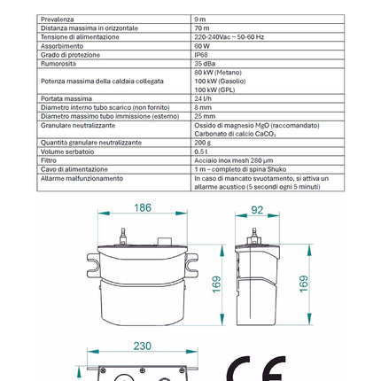 Pompa condensa caldaia con neutralizzatore