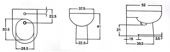 Roca - Bidet Filo Parete Porcellana Bianco - Serie: Clara
