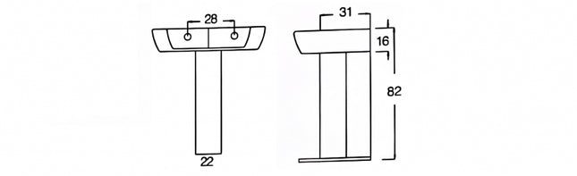 Roca - Colonna Per Lavabo In Porcellana Bianco - Serie: Clara