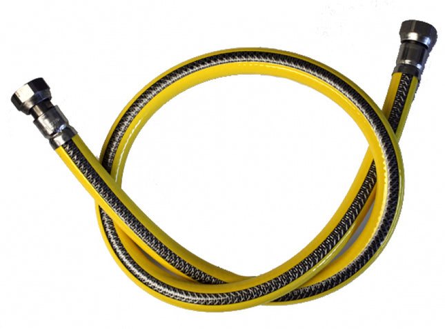 Tubo flessibile rivestito giallo femmina-femmina per cucina 1/2" - 2000 Mm