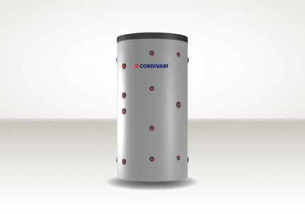 Cordivari - Termoaccumulatore/Bollitore Di Acqua Tecnica 500 L Per Pompe Di Calore Con Scambiatore Corrugato In Acciaio Inox Per Acqua Calda Sanitaria e 2 Scambiatori Fissi