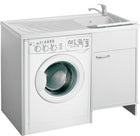 Lavatoio In Resina Con Mobile 1 Anta In Pvc Coprilavatrice 109×60×89 (L×P×H) CM