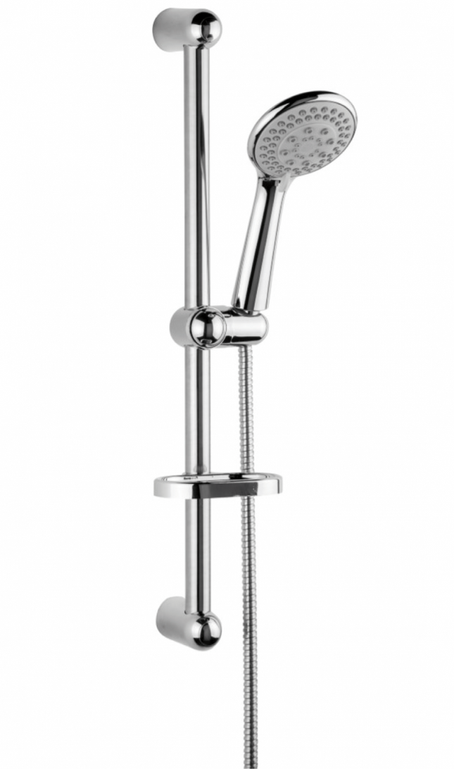 Saliscendi per doccia con doccetta, laccio e portasapone