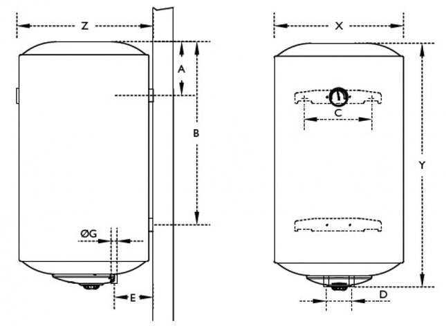 Isea - Scaldacqua/scaldabagno 120 litri con flangia a 5 bulloni - 2 anni di garanzia - Modello: Swing