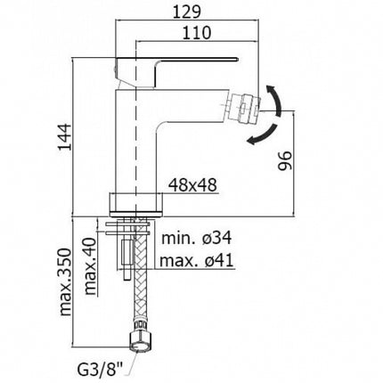 PAFFONI - Miscelatore Bidet Senza Scarico Testa Cieca Serie: Effe - Colore: Cromato
