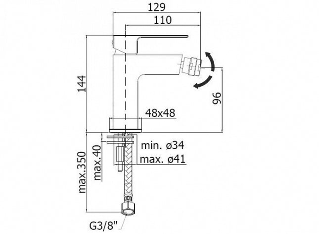 PAFFONI - Miscelatore Bidet Senza Scarico Testa Cieca Serie: Effe - Colore: Cromato