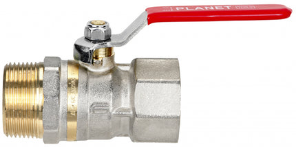 Effebi - Valvola Arresto A Sfera Maschio-Femmina 1/2" Con 7 Filetti E Leva Rossa