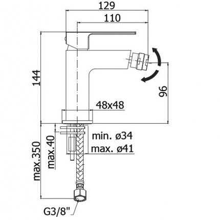 Paffoni - Miscelatore Monocomando Bidet Senza Scarico - Serie: Elle - Colore: Cromato