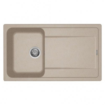 Lavello da incasso in composito granitek 86x50 cm 1 vasca + gocciolatoio reversibile - Colore: Avena - Modello: Life