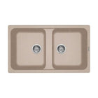 Elleci - Lavello Da Incasso In Composito Granitek 86x50 cm 2 vasche - Colore: Avena - Modello: Life