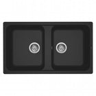 Elleci - Lavello Da Incasso In Composito Granitek 86x50 cm 2 vasche - Colore: Nero - Modello: Life