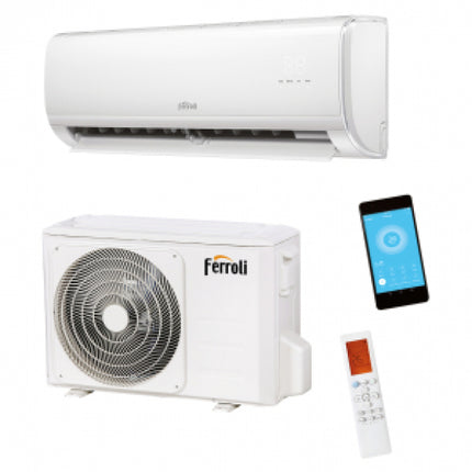Ferroli - Climatizzatore monosplit a parete inverter gas R32 con wi-fi inlcuso e compatibile con alexa + google home - 9.000 Btu - Modello: Giada