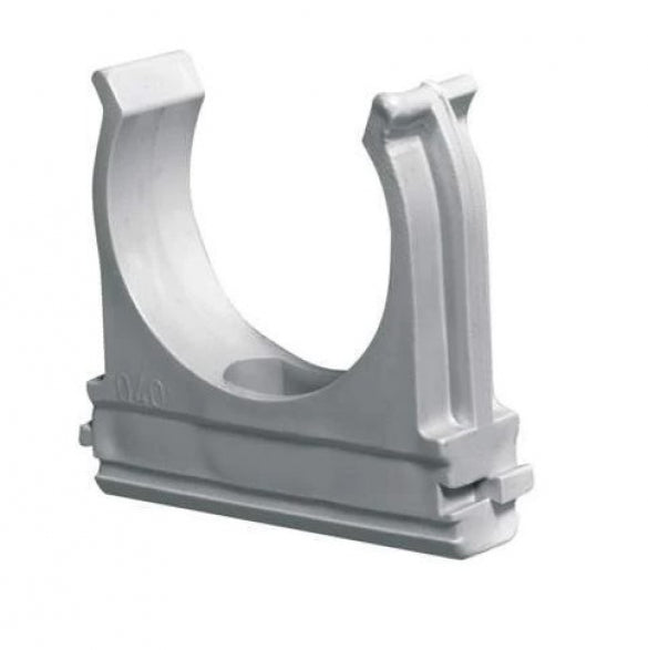 Clips fissatubo Ø20 a scatto in pvc grigio