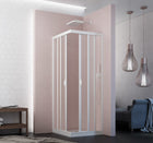 Forte - Box Doccia Vela 90-85 / 90-85 - Scorrevole Apertura Centrale Due Porte - Vetro In Acrilico Opaco - Serie Skipper - Articolo: Bs104