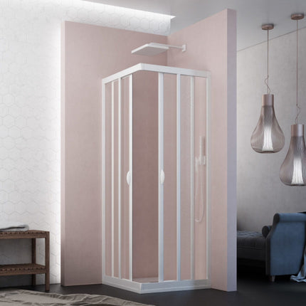 Forte - Box Doccia Vela 75-70 / 90-85 - Scorrevole Apertura Centrale Due Porte - Vetro In Acrilico Opaco - Serie Skipper - Articolo: Bs103