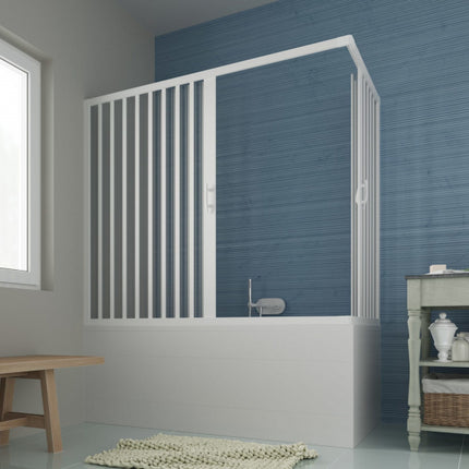 Forte - Box Vasca Kappa 170-140 X 70-50 Angolare A Soffietto  - Apertura Angolare A Due Porte - H.150 Cm - Serie Colibri - Articolo: Bp200