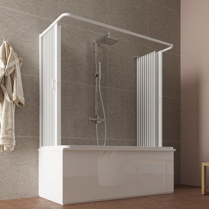 Forte - Box Vasca Delta 70-50 X 170-140 X 70-50 Angolare A Soffietto  - Apertura Totale A Due Porte - H.150 Cm - Serie Colibri - Articolo: Bp230