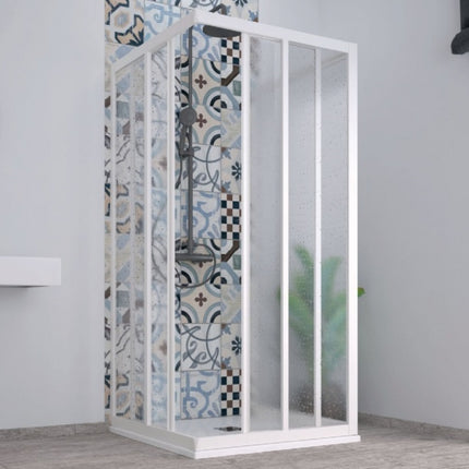 Box doccia due lati reversibile con ante scorrevoli - Misura: 75/80 x 95/100 cm - Altezza: 195 cm - Serie: Acril