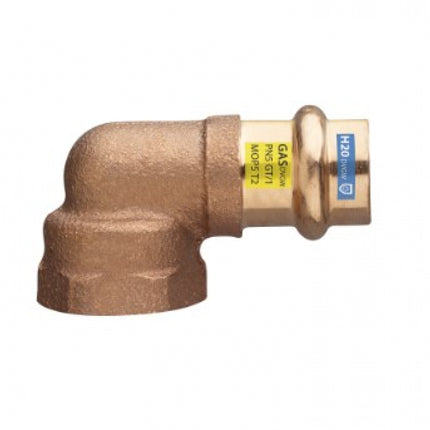 Gomito Rame Bronzo ø15 - 1/2" Pressfitting certificato acqua e gas