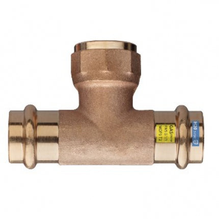Tee bronzo rame ø28 - 3/4" pressfitting certificato acqua e gas