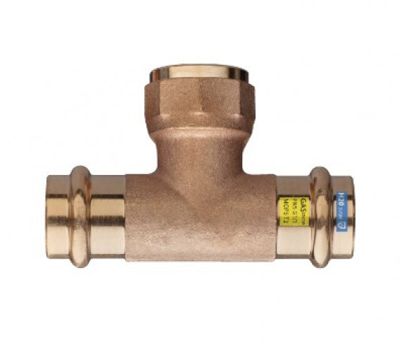 Tee bronzo ø15 - 1/2" rame pressfitting