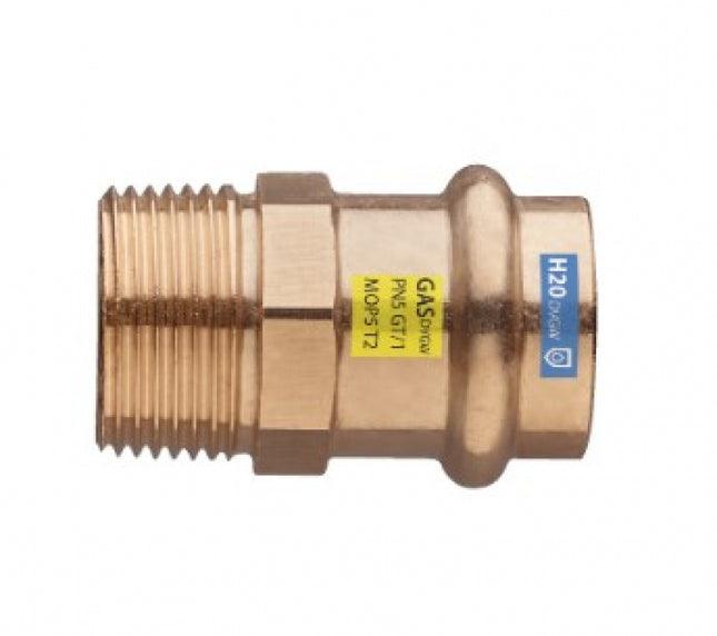 Raccordo dritto/niples maschio 1" ø22 bronzo rame pressfitting certificato acqua e gas