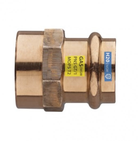 Raccordo dritto/niples femmina 1" ø28 bronzo rame pressfitting certificato acqua e gas