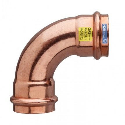 Curva 90° Femmina-Femmina ø18 Rame Pressfitting certificato acqua e gas