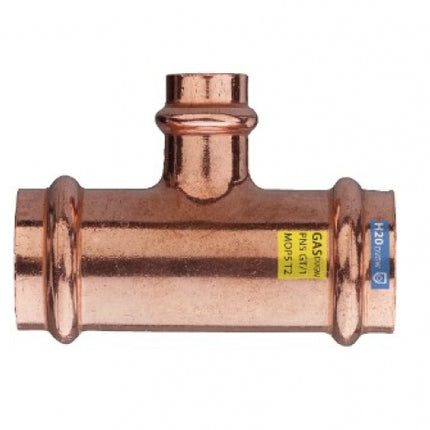 Tee ridotto ø22-18-18 rame pressfitting certificato acqua e gas